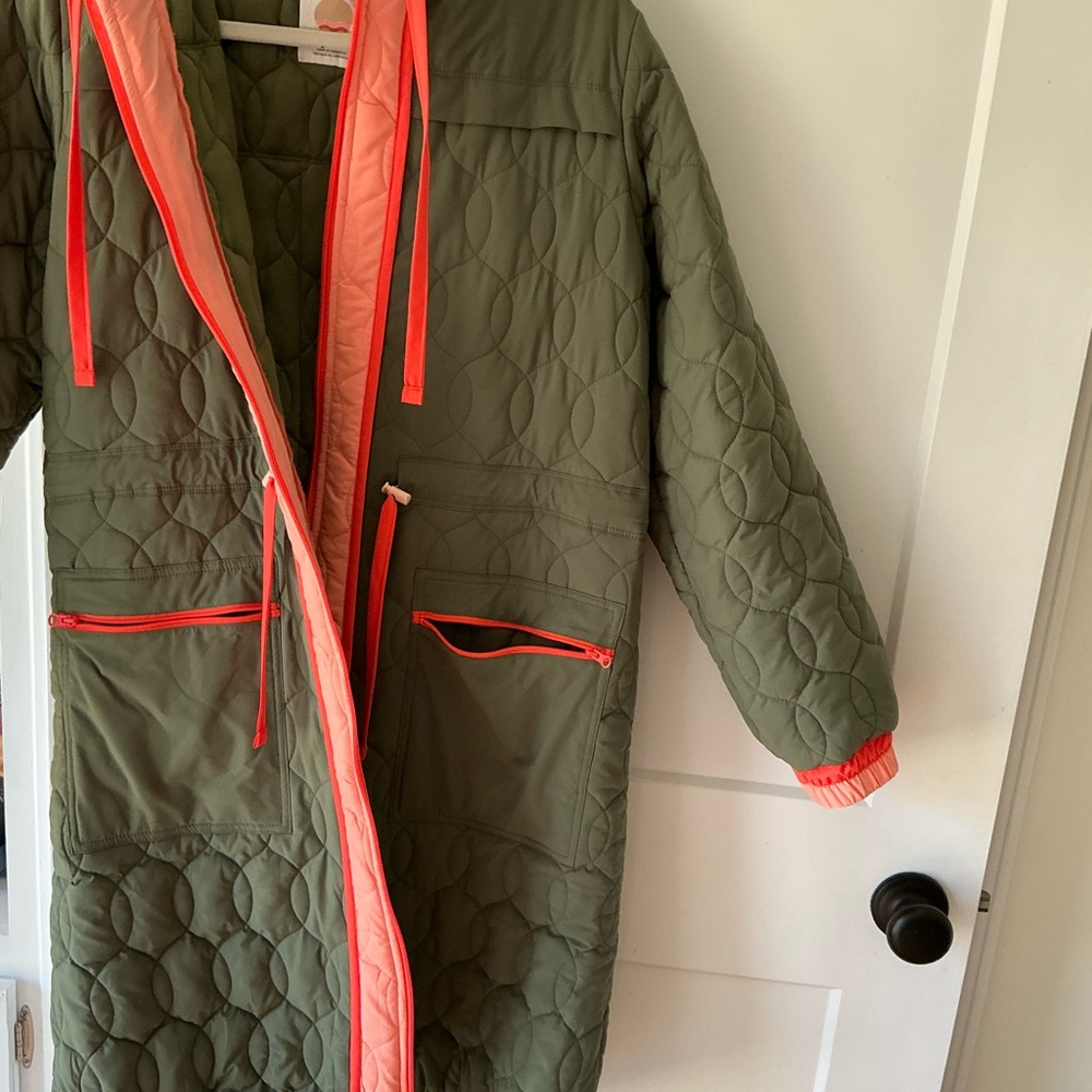 Womens Daily Practice by Anthropologie Quilted Coat Olive Combo